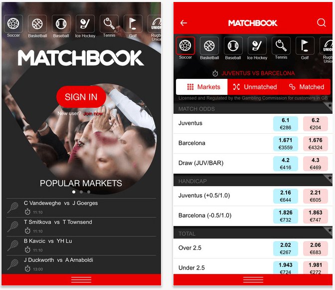 matchbook mobile app