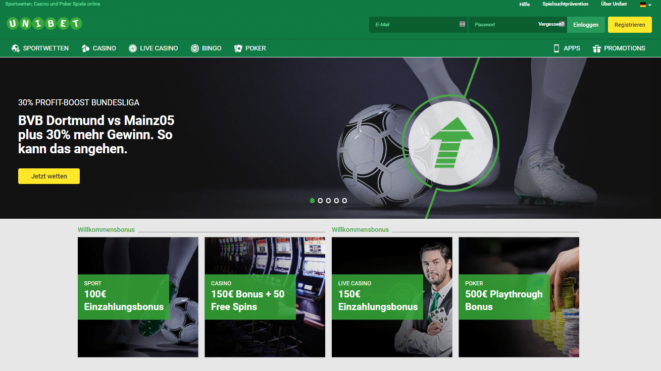 unibet de landing