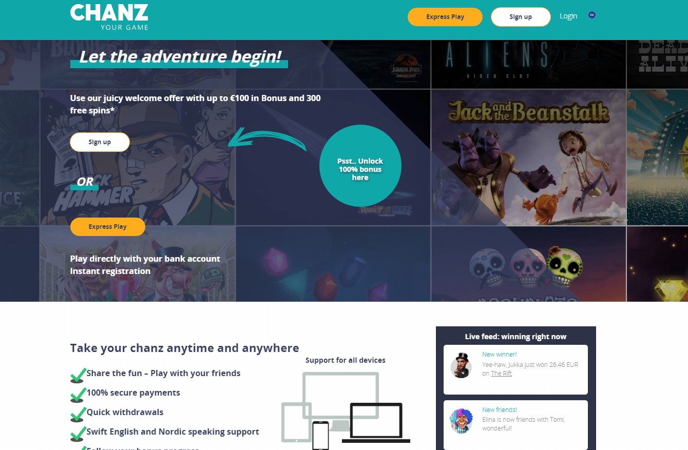 chanz ee landingpage