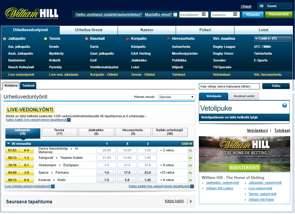 william hill home FI