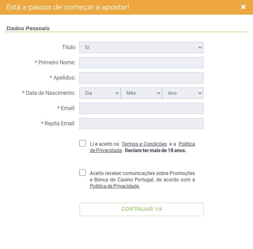 Casino Portugal Registo