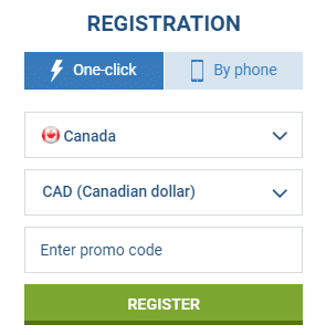 Registering using the 1xBet Promo Code