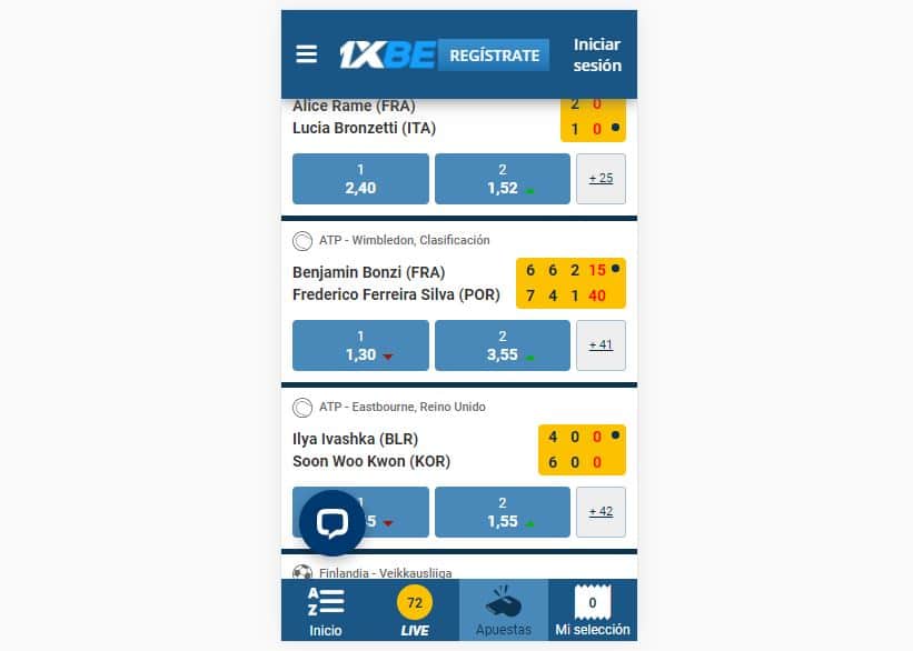 aplicación 1XBET mobile España