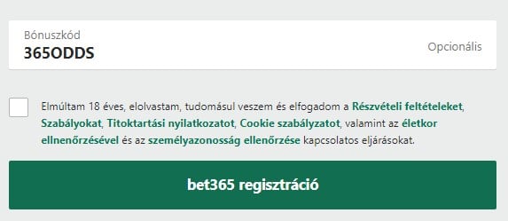 bet365 regisztráció Bet365 Bónuszkód Mayar
