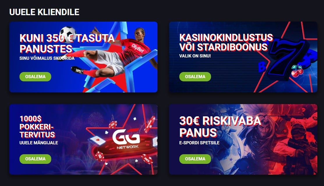 Eripakkumised OlyBet lehel OlyBet – Kahe jalaga maa peal