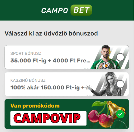 Campobet promóciós kód Campobet regisztráció