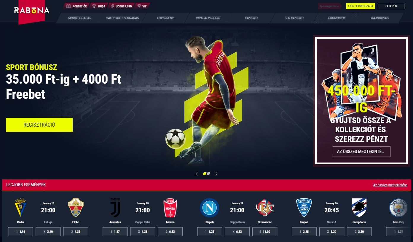 Rabona sportfogadási platform Rabona magyar