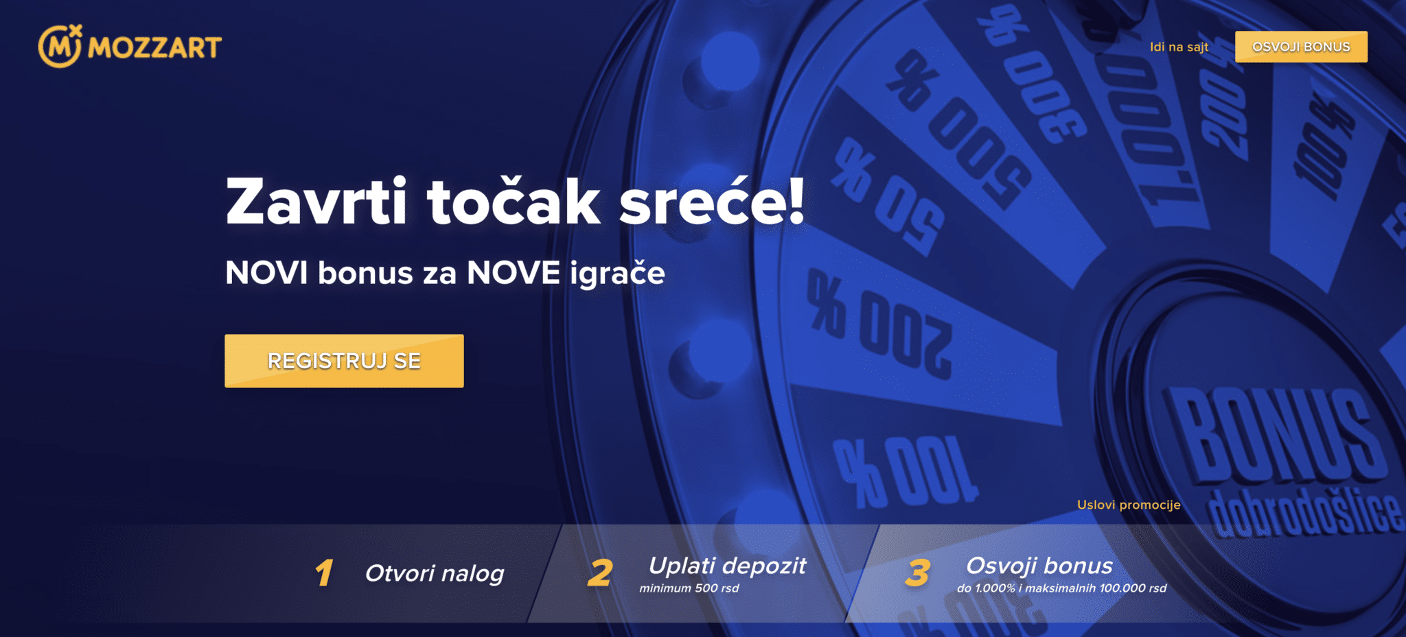bonus Mozzart MozzartBet bonus dobrodošlice